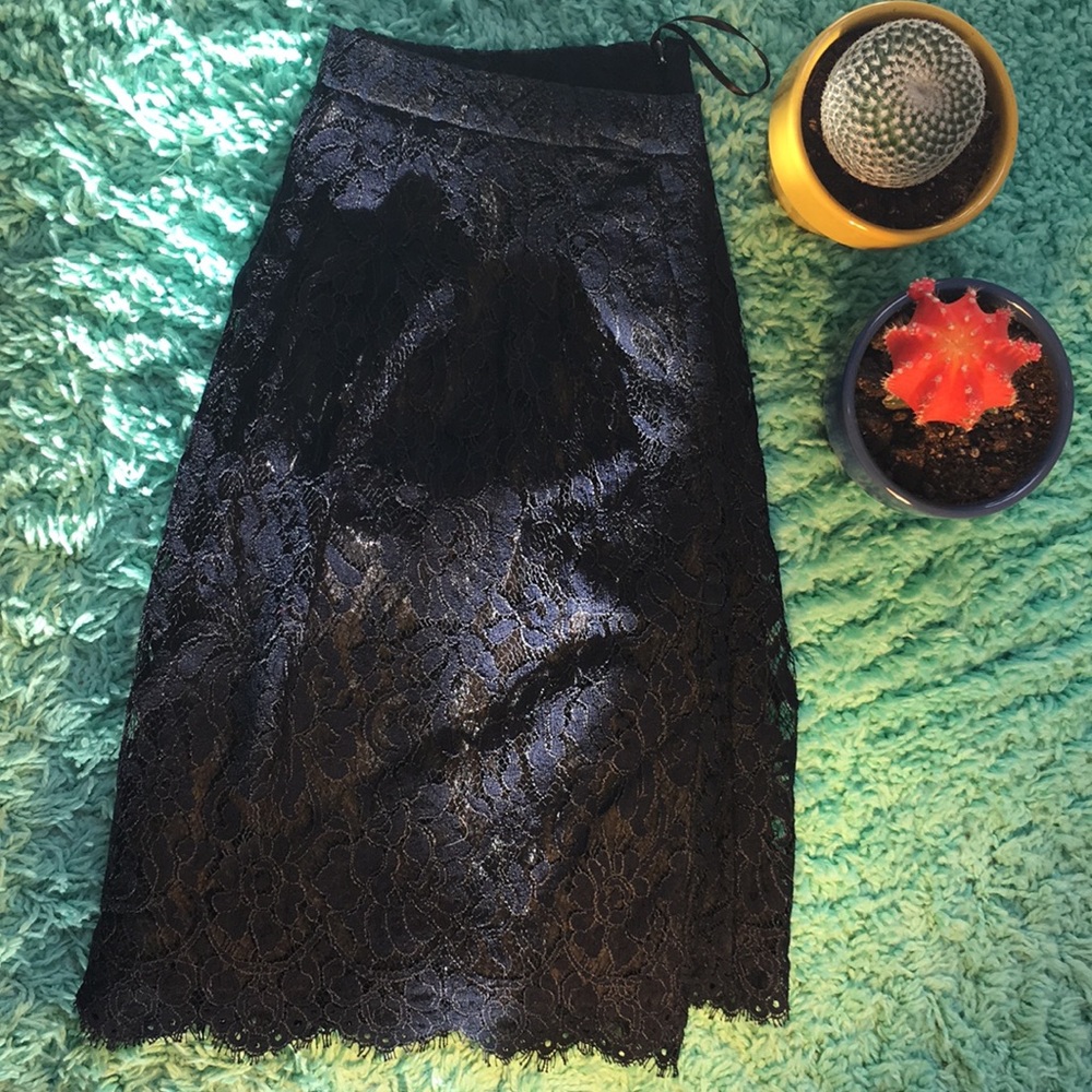 Black lace skirt